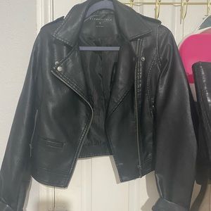 Aeropostale black faux leather jacket.